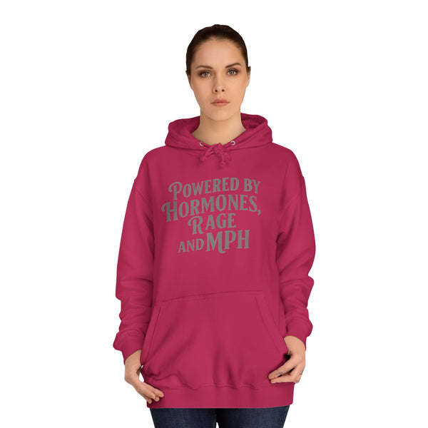 Female Motorcycle Hoodie | Biker Babe T-shirt | Female Biker | Powered by Hormones Rage and MPH | Biker Gift | Gifts for her