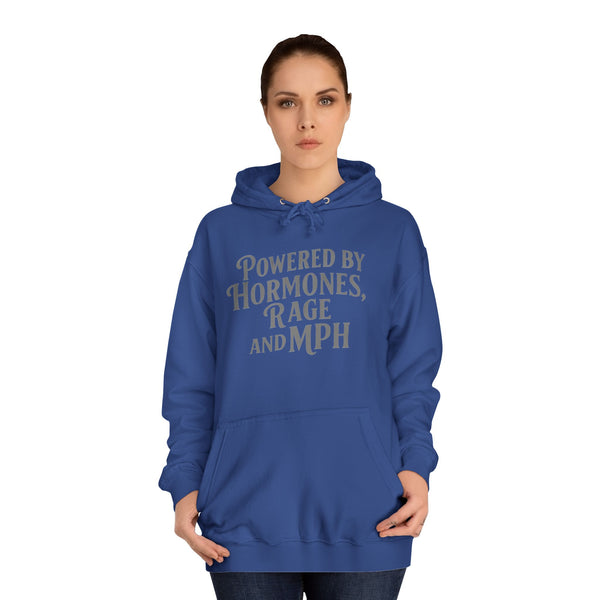 Female Motorcycle Hoodie | Biker Babe T-shirt | Female Biker | Powered by Hormones Rage and MPH | Biker Gift | Gifts for her