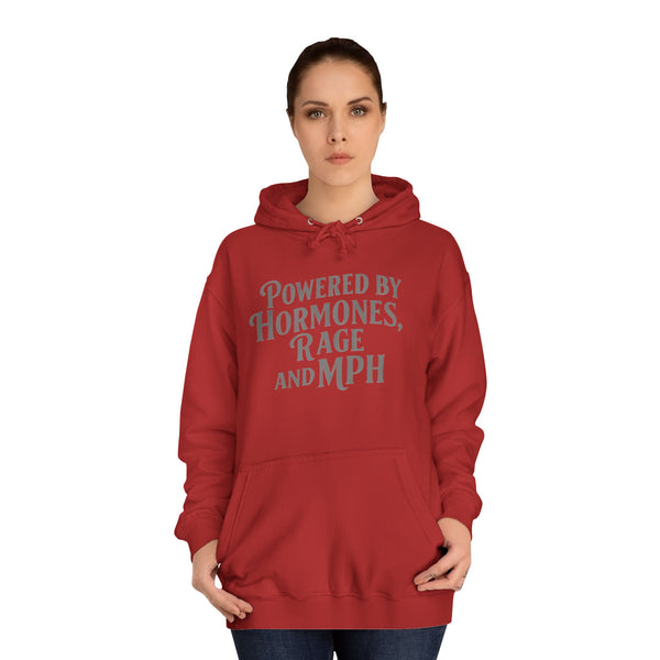 Female Motorcycle Hoodie | Biker Babe T-shirt | Female Biker | Powered by Hormones Rage and MPH | Biker Gift | Gifts for her