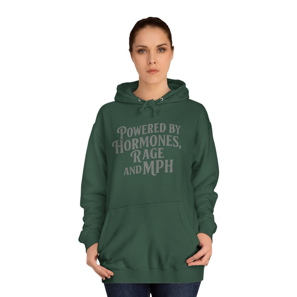 Female Motorcycle Hoodie | Biker Babe T-shirt | Female Biker | Powered by Hormones Rage and MPH | Biker Gift | Gifts for her