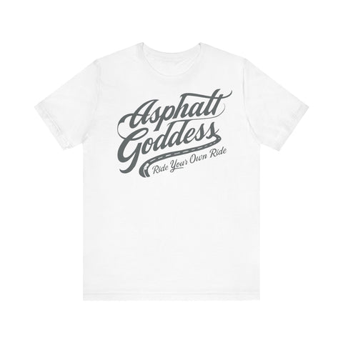 Asphalt Goddess Motorcycle Tee, Unisex Biker T-Shirt, Vintage Bike Graphic, Gifts for Motorcyclists, Cool Casual Wear, Summer Outfit