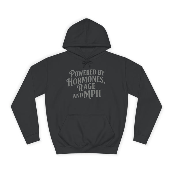 Female Motorcycle Hoodie | Biker Babe T-shirt | Female Biker | Powered by Hormones Rage and MPH | Biker Gift | Gifts for her